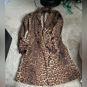 Leopard trench coat